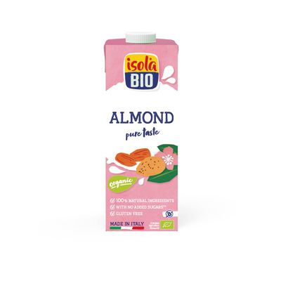 Amandeldrink ongezoet (tetra) van Isola Bio, 6x 1L